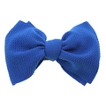 Fascia per capelli con fiocco in nylon blu acceso per bambini in tessuto testurizzato - Accessorio per capelli con fiocco / Blu Zaffiro