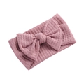 Bandeau bébé rose en maille gaufrée avec un grand nœud pour nourrissons - Rose