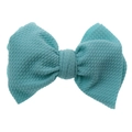 Fascia per neonati con fiocco azzurro in tessuto goffrato e morbido nylon testurizzato - Accessorio per capelli con fiocco / Blu Acqua