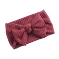 Bandeau élastique pour bébé avec un grand nœud en maille gaufrée rouge foncé - Fuchsia