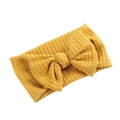Fascia per neonati giallo zenzero in maglia a nido d'ape con grande fiocco - Giallo zenzero