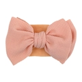 Pink waffle texture bow baby headband with soft high-elastic nylon band for infants - Off White