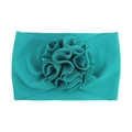 Diadema para bebé con flor de tela 3D grande y textura acanalada en color verde vivo - Azul Pavo Real