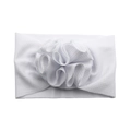 Bandeau élastique blanc pour bébé avec détail de grande fleur en maille gaufrée - Blanc