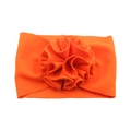 Diadema elástica naranja para bebé en tejido gofrado con gran flor 3D de capas suaves - Naranja