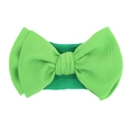 Elastic baby headband with a bright green textured knit bow and soft nylon band - Grass Green