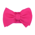 Soft hot pink nylon baby headband with large textured waffle bow for toddlers - Rose Red