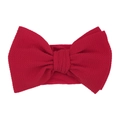 Soft nylon baby headband with large red corn grain texture bow for girls - Burgundy