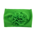 Bandeau bébé vert herbe en tissu gaufré avec grande décoration florale - Vert Herbe