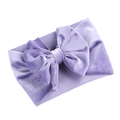 Light purple velvet bow headband for baby girls with soft texture and sweet style - Light Purple