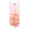 Detalle de cuatro lazos para el pelo de cinta de falla en tonos rosa y naranja - Mezcla Rosa Claro y Naranja Claro (DP034-5)