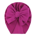 Fuchsia textured baby turban hat with a large bow detail for girls aged zero to five - One Size / Fuschia