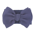 Navy blue corn-textured bow headband made of soft stretchy nylon for baby girls - Navy Blue