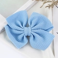 Sky blue waffle textured fabric bow hair clip for children with a minimalist style - Light Blue