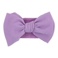 Lilac purple bow headband for baby girls made of soft textured nylon knit fabric - Light Purple