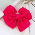 Rose red waffle fabric bow hair clip for girls with textured bullet fabric material - Rose Red