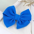 Handmade large royal blue bubble fabric bow hair clip for children and babies - Sapphire Blue