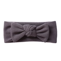 Close-up of deep purple baby headband with soft high-elastic fabric and large bow knot - Dark Gray