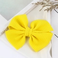 Handmade large lemon yellow bubble texture bow hair clip for children and babies - Bright Yellow