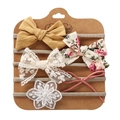 Detail von 5-teiliges Baby-Stirnband-Set mit Spitze, Schleifen und Perlenblumen - Stil 3