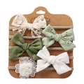 Detail von 5-teiligem Baby-Stirnband-Set mit Spitzenschleifen und Perlen auf Karte - Stil 5