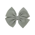 Elegant sage green textured fabric bow hair clip with a layered butterfly design - Gray Green (PP019-40)