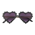 Herz-Sonnenbrille für Kinder mit schwarzem Wellenrand und lila Verlaufsgläsern - Schwarz (E187-7)