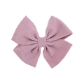Handmade dusty pink ribbed fabric hair bow clip for girls and baby accessories - Dusty Pink (PP019-50)