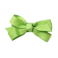 Detailed view of grass green grosgrain ribbon bow hair clip for girls with ribbed texture - Grass Green