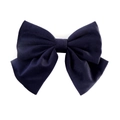 Navy blue velvet oversized double-layered bow hair clip with matte texture finish - Royal Blue