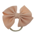 Rosa Kinder-Stirnband aus Waffelgewebe mit doppelter Schleife und Nylonband - Fertigprodukt / Rouge