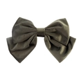 Elegant dark green velvet oversized bow hair clip with polished spring fastener for women - Dark Green
