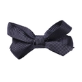 Classic black grosgrain ribbon bow hair clip with textured fabric for girls - Black
