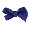 Handmade navy blue grosgrain ribbon bow hair clip for girls in a minimalist style - Navy Blue