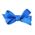 Handmade royal blue grosgrain ribbon bow hair clip for girls with a metallic duckbill base - Sapphire Blue