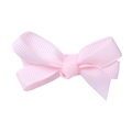 Pink grosgrain ribbon bow hair clip with textured fabric for girls and toddlers - Light Pink