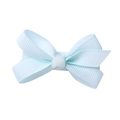 Light blue grosgrain ribbon bow hair clip with textured matte finish for girls - Light Blue