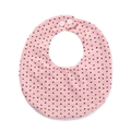 Nahaufnahme von rosa Baby-Lätzchen mit Herzprint, weichem Baumwollstoff und Druckknopf - Rosa Herzmuster (WW47-8)