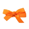 Vibrant orange double-layered grosgrain bow hair clip for girls with floral accents - Orange