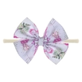 Bandeau bébé avec nœud imprimé flamant rose et feuilles tropicales en nylon doux - Style Imprimé Flamant Rose (EE55-07#)