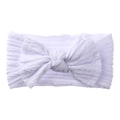 Bandeau bébé blanc en nylon avec grand nœud et texture jacquard côtelée pour nourrisson - Blanc