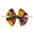 Bandeau bébé rose en nylon avec grand nœud en tissu gaufré à motif de citrouille - Style Citrouille Tournesol d'Automne (EE55-39#)