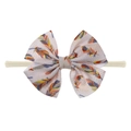 Bandeau élastique pour bébé avec grand nœud gaufré et motifs de plumes colorées - Style Plumes Colorées (EE55-09#)