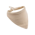 Adjustable light beige cotton gauze baby bandana bib with double snap buttons - Khaki