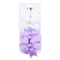 Set de cuatro lazos para el pelo de cinta de falla en colores blanco y lila suave - Mezcla Blanco y Morado Claro (DP034-2)