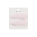 Detail of pink fabric drop-shaped hair clips with dotted texture on display card - Pink Polka Dot Texture