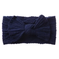 Bandeau élastique en nylon bleu marine avec grand nœud pour bébé et enfant - Bleu Marine