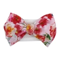 Fascia per neonati in tessuto a nido d'ape con grande fiocco a fiori rosa su banda elastica - Floreale Grande Tono Rosa (KK105-30#)