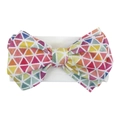 Fascia per neonati in nylon bianco con grande fiocco e stampe geometriche a triangoli colorati - Triangolo Geometrico Colorato (KK105-21#)