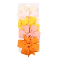 Set de 5 bonitas pinzas para el pelo con lazos de cinta de falla en colores de otoño - Mezcla Degradado Naranja (DP034-9)